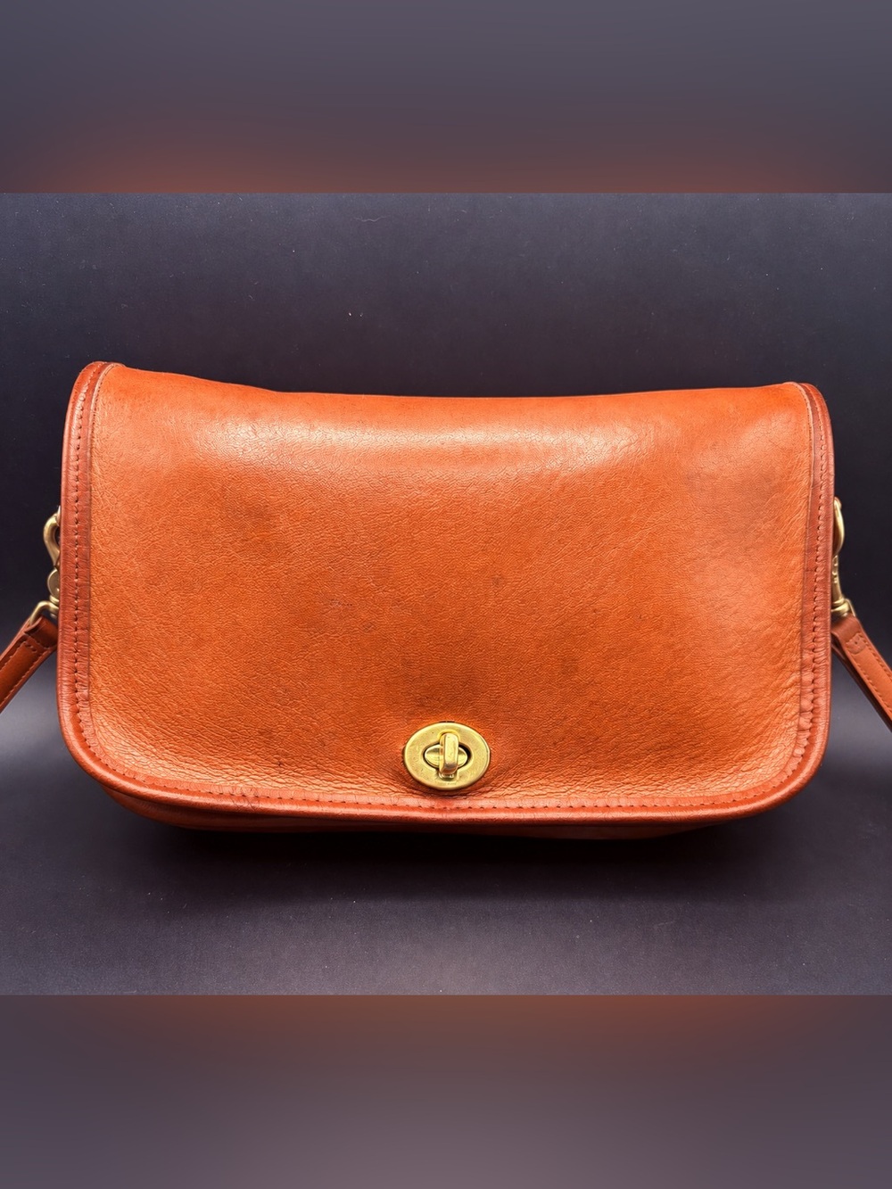 Vintage Coach 9635 Convertible Clutch British Tan Leather Crossbody